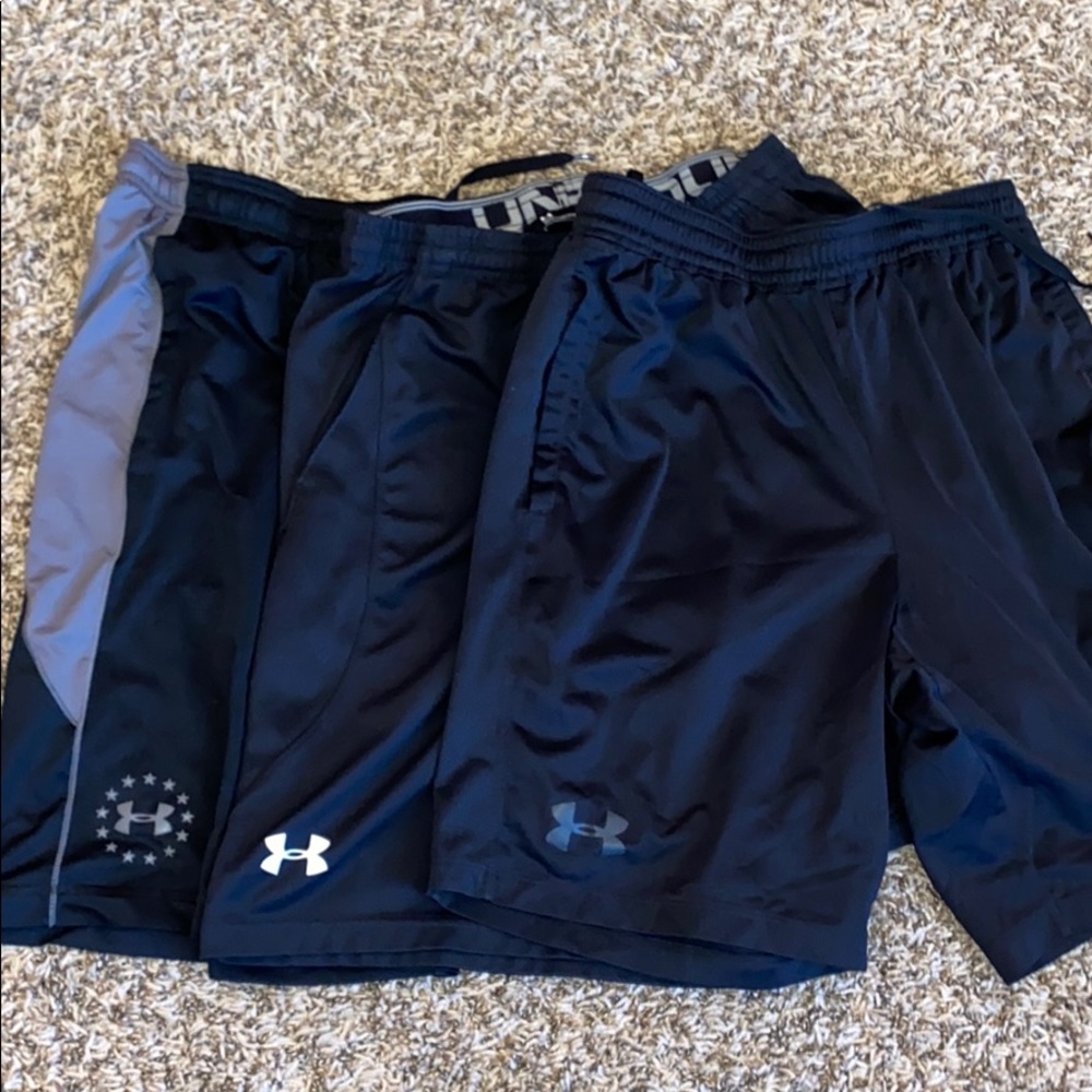 3 together Men’s Medium Heatgear UA shorts